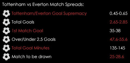 Tottenham Everton Match Spreads August 27th