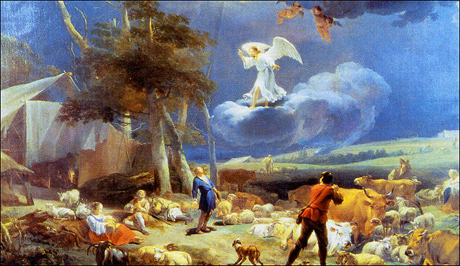  A spectacular painting by Nicolaes Berchem (1656 AD) depicting the angel appearing to the shepherds as they watched their flocks to tell them of Christ’s birth