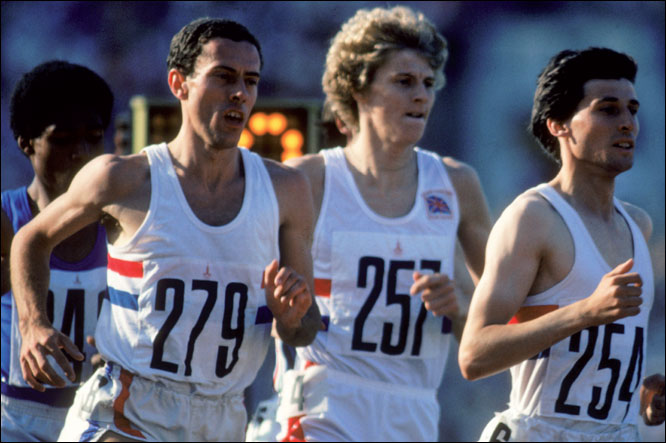  Left to right: Ovett, Cram and Coe, three of the greatest British middle-distance athletes ever, running in the 1500m Olympic final in Moscow.