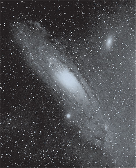  One of the earliest photographs of the Andromeda galaxy, then the Andromeda nebula. It was taken by English astronomer Isaac Roberts (1829–1904) in 1888.