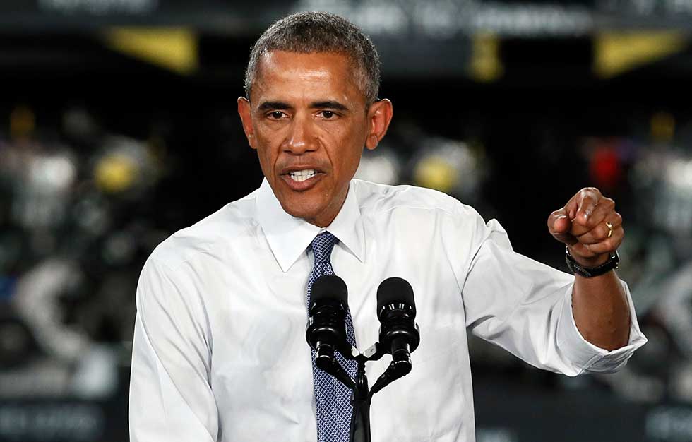 President Barack Obama speaks at the Ford Michigan Assembly Plant in Wayne, Mich., Wednesday, Jan. 7, 2015.