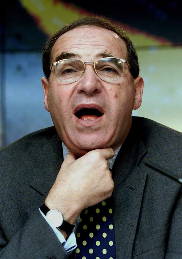 Sir Leon Brittan speaks during a news conference at the Bredyel building December 3.