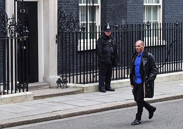  Yanis turned up to a crunch meeting at Downing Street with the then Chancellor George Osborne sporting a leather jacket