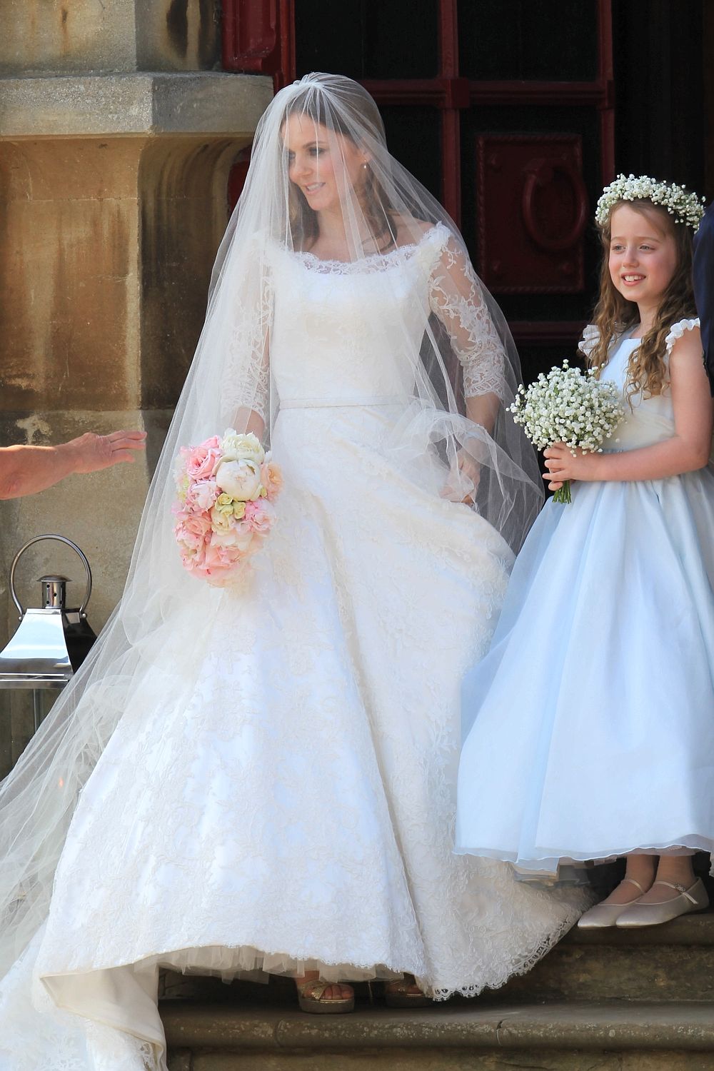 Geri looks a blushing bride