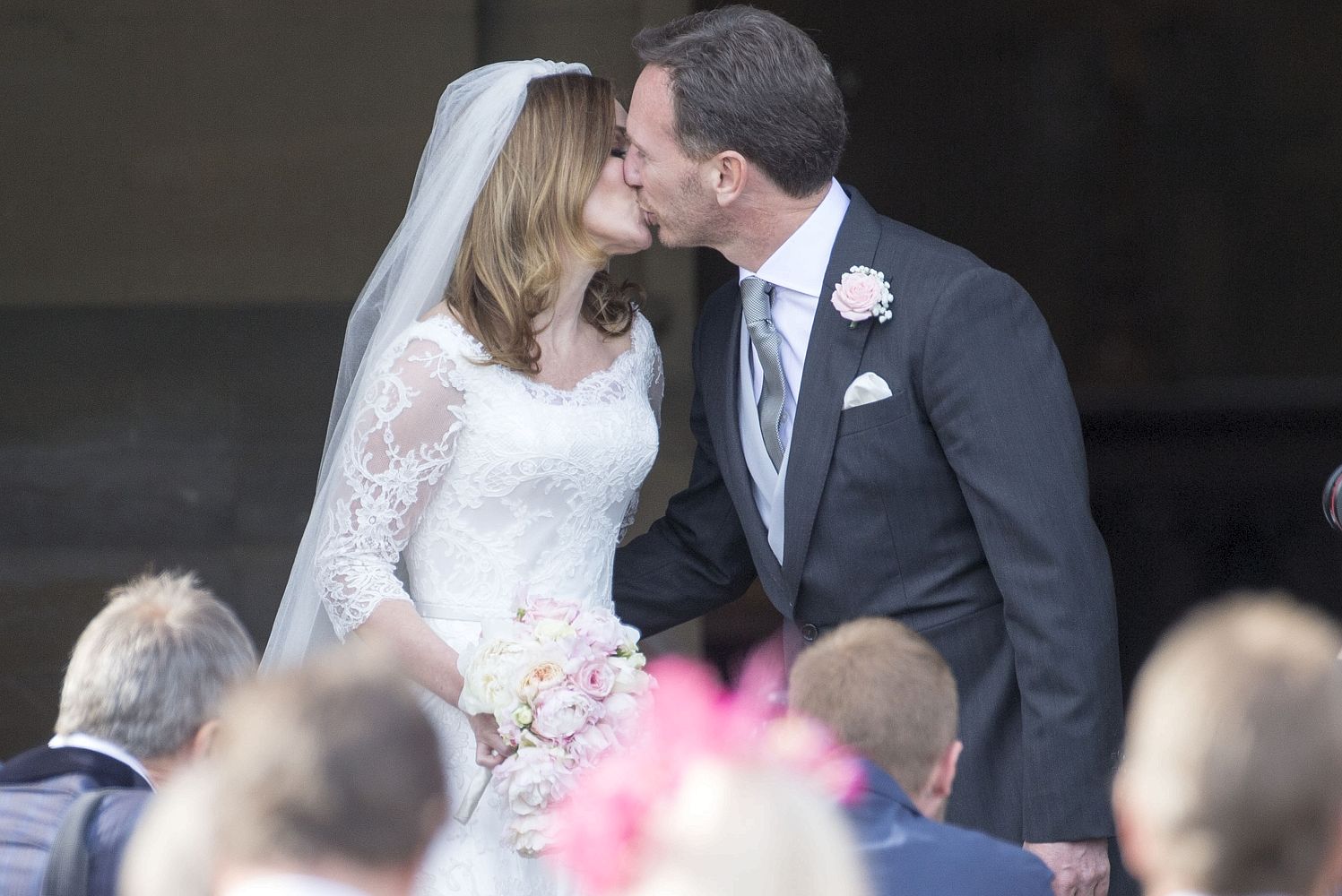 Geri and Christian seal their marriage with a smooch