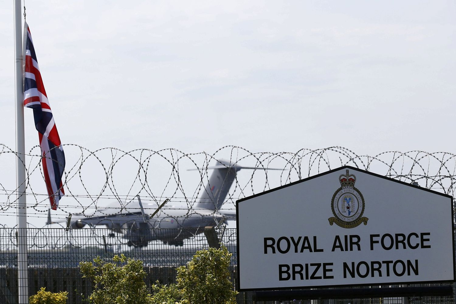 The plane carrying tourists' remains touch down at RAF Brize Norton