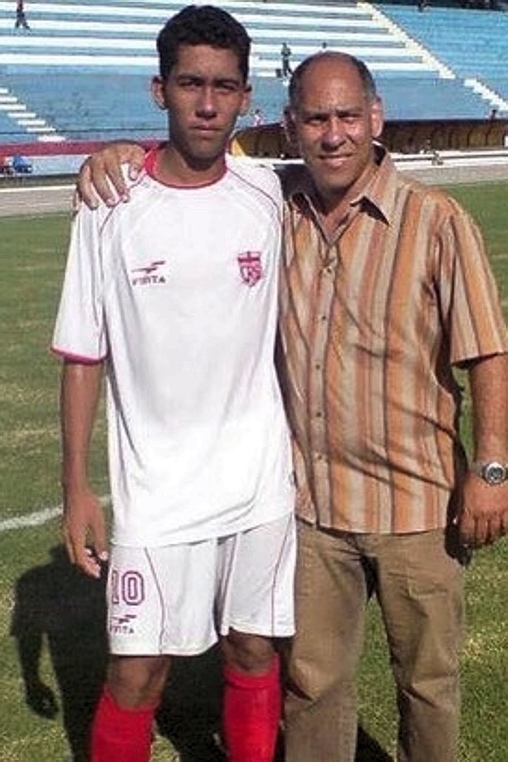 14-year-old Firmino with mentor Luiz at CRB