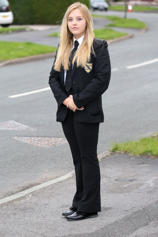  Harriet was sent home from school for wearing 'too-tight' trousers last year