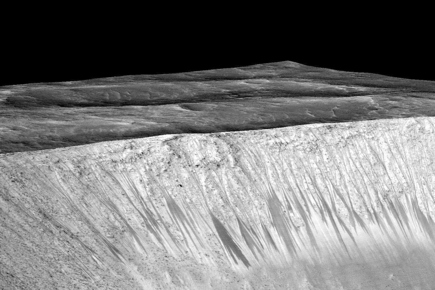 Dark narrow streaks 'formed by water'