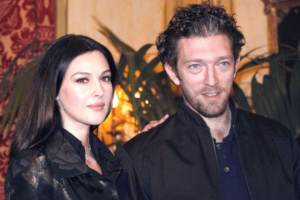 Happily single ... Monica with ex Vincent Cassel 