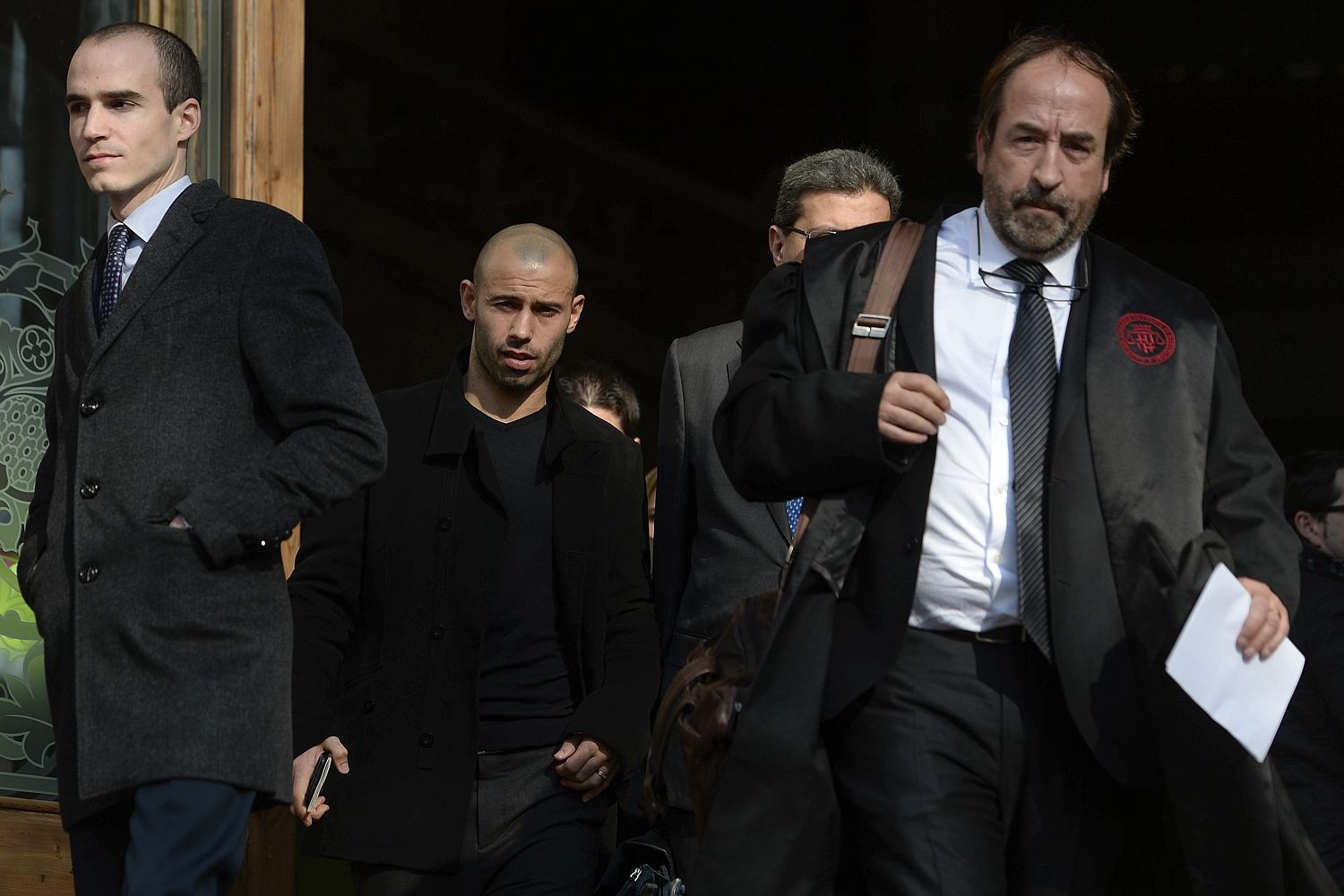 Javier Mascherano leaves court after his sentencing for tax evasion