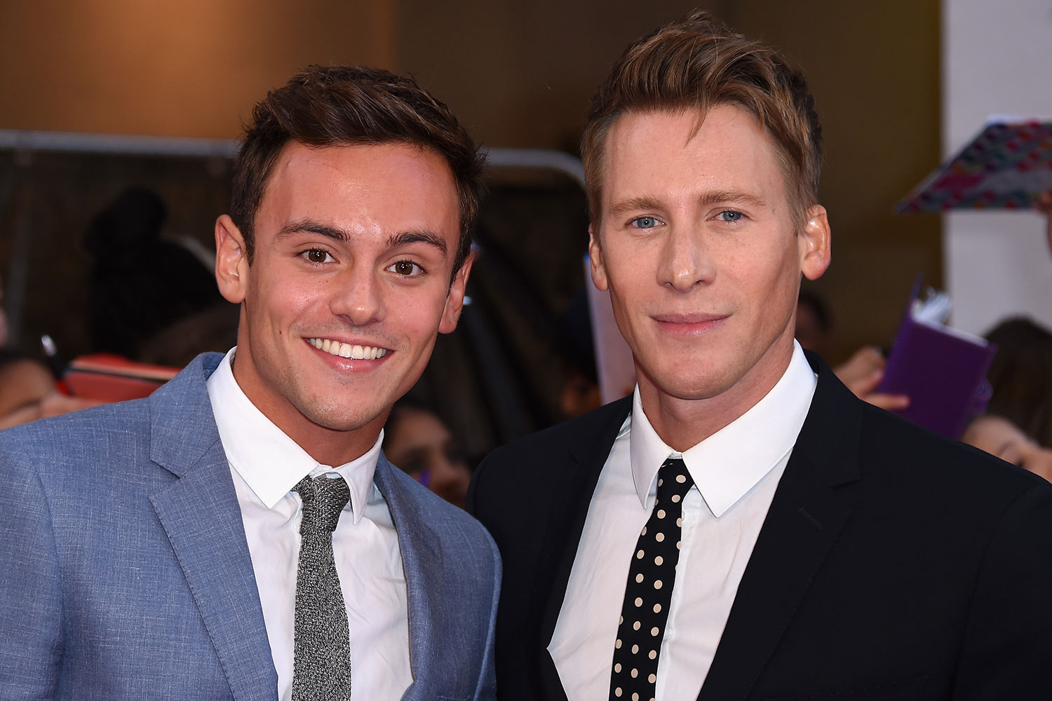 British diver Tom Daley has announced his engagement to American writer, director and producer Dustin Lance Black. LONDON, ENGLAND - SEPTEMBER 28: Tom Daley and Dustin Lance Black attend the Pride of Britain awards at The Grosvenor House Hotel on September 28, 2015 in London, England.