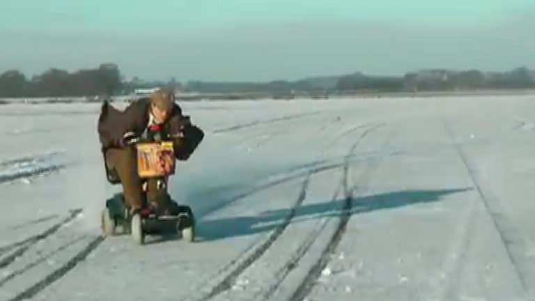  Colin tales a ride on the world's fastest mobility scooter