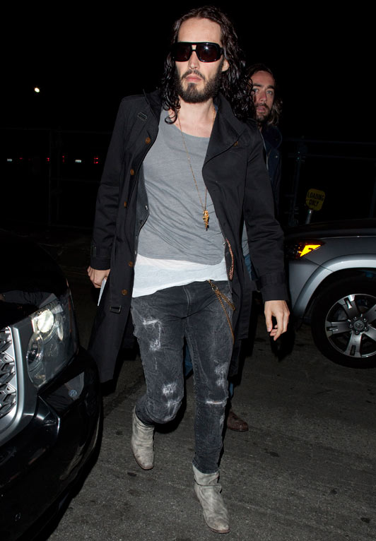 Russell Brand arrives at The Hudson Theater in Hollywood to perform a gig for Comedy Central.