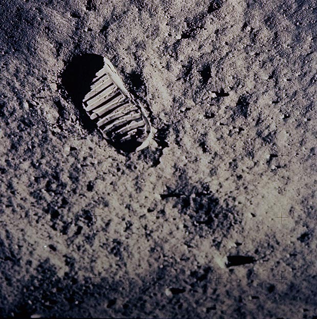 A footprint left by the astronauts of the Apollo 11 mission lies on the surface of the moon in this July 20, 1969 file photo.