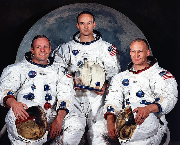 Neil A. Armstrong, commander, Michael Collins, command module pilot and Edwin E. Aldrin Jr.