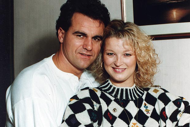 Gillian Taylforth shares a cuddle with her boyfriend Geoff Knights.