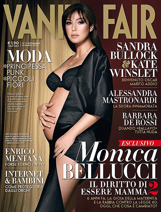 Monica Bellucci appeared on the cover of Vanity Fair back in 2004 while pregnant with her first daughter, Deva