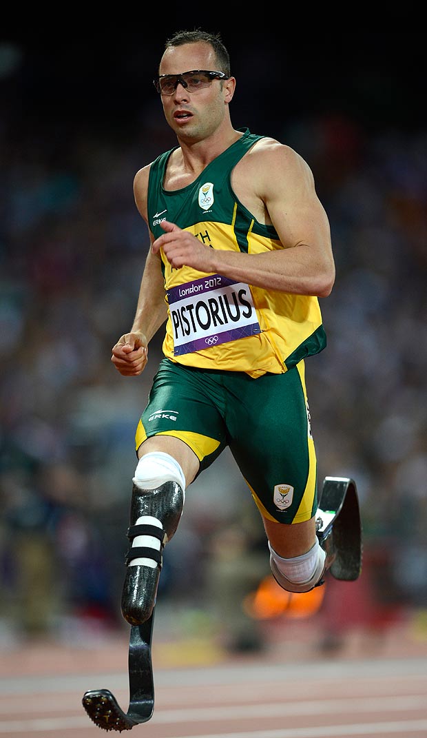 Oscar Pistorius competes in the men's 400m semi-finals at the athletics event during the London 2012 Olympic Games