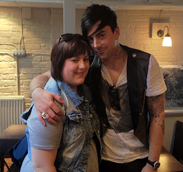 Lizzie Baker with Lost Prophets singer Ian Watkins