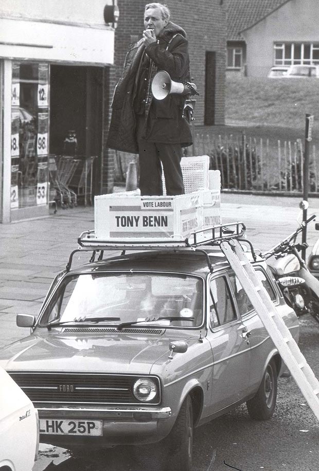 Anthony Wedgwood Benn. Tony Benn On Election Trail In Bristol In 1974. Anthony Wedgwood Benn. Tony Benn On Election Trail I