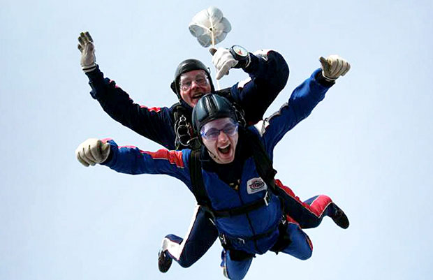 Stephen Sutton doing a sky dive for charity April 7 2013. Stephen Sutton (19) has been battling cancer since the age of 15, Burntwood, Lichfield.