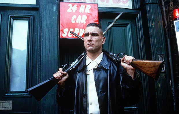 Footballer turned actor Vinnie Jones in the new British film Lock Stock & Two Smoking Barrels.