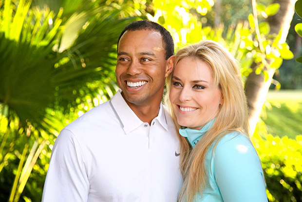 Tiger Woods and US Olympic skiing champion Lindsey Vonn showing the two together.