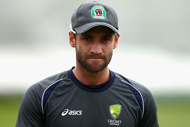 Phil Hughes of Australia looks on during an Australian Training Session at New Road on July 1, 2013 in Worcester, England.