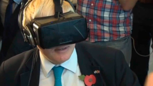  London Mayor Boris Johnson once pretended to be a dog and began barking while testing out a virtual reality headset