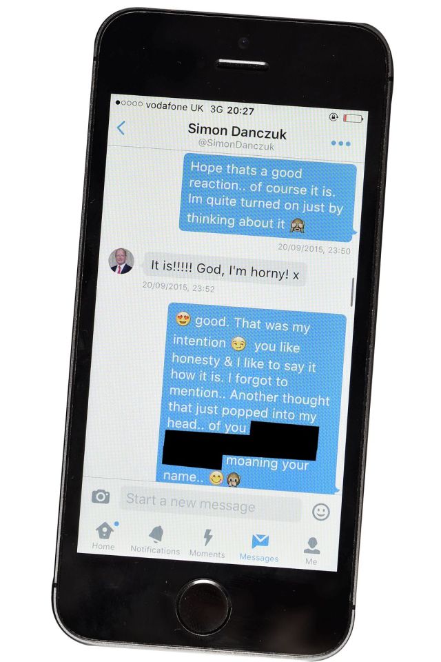  Danczuk was suspended over these sexually suggestive messages to teen Sophena Houlihan