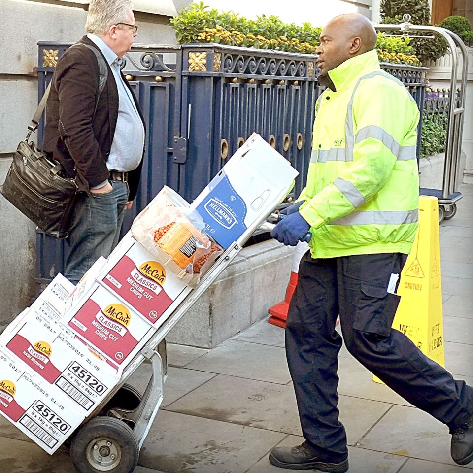  The Sun on Sunday pictured budget frozen chips being delivered to the Ritz Hotel