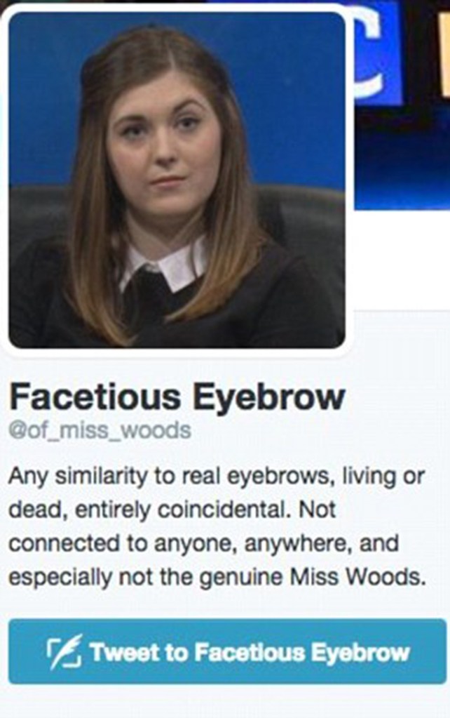 Fans have set up two Twitter accounts in honour of Hannah Woods' eyebrow