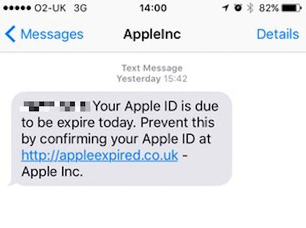  Do NOT follow the link if you receive this message to your iPhone