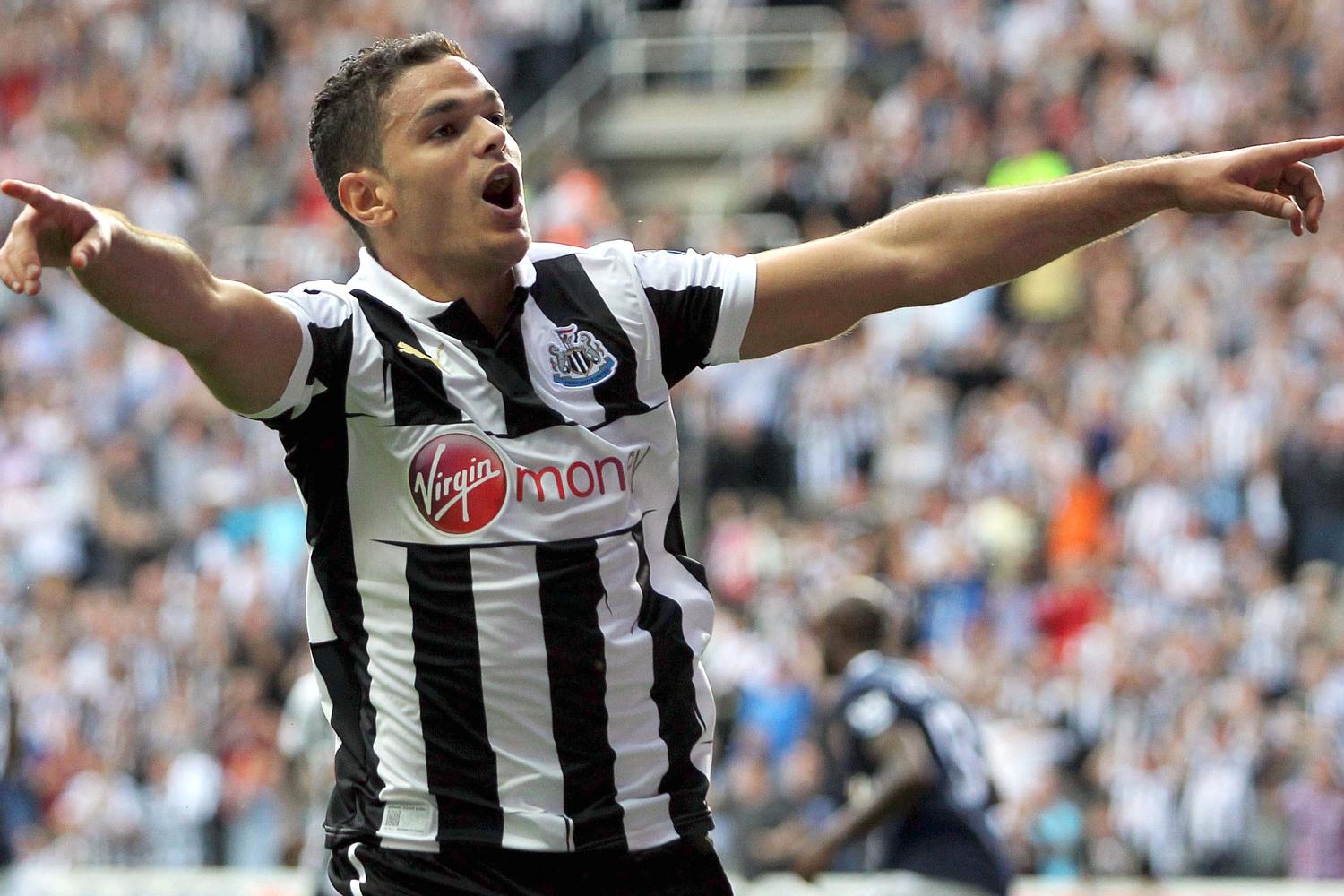  Hatem Ben Arfa celebrates after scoring a rare Newcastle goal from the penalty spot