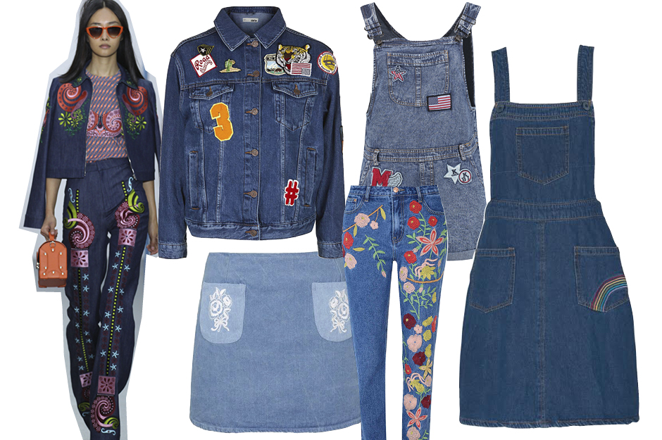  Jacket, £50, Topshop; dungarees, £20, Boohoo; jeans, £39, Glamorous; dress, £28, Motel; skirt, £28, Motel