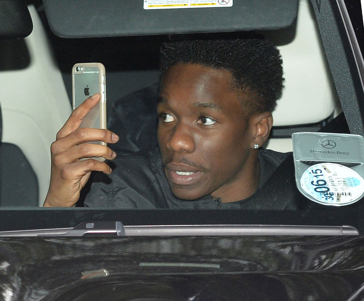 Tinchy Stryder arriving at Jamie Vardy's wedding