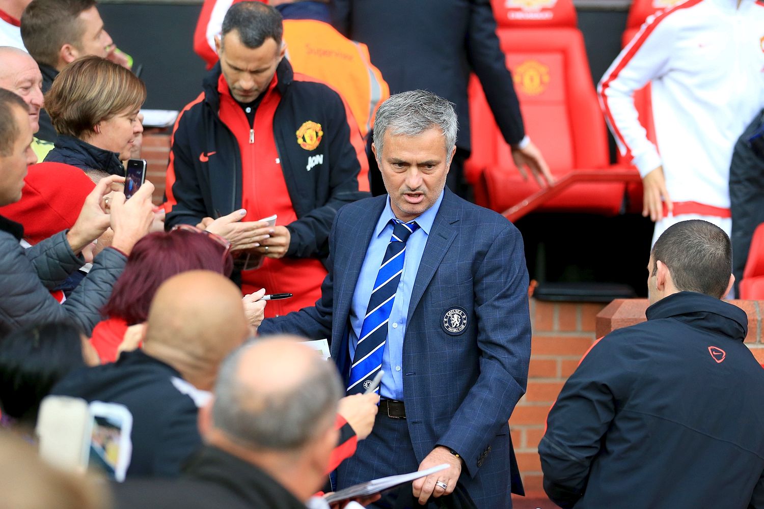 Jose Mourinho at Old Trafford when he was Chelsea manager