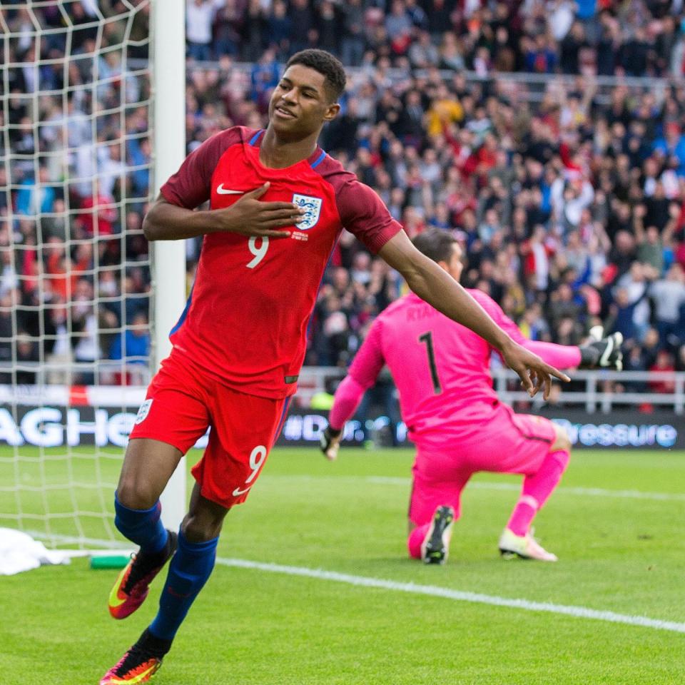  Marcus Rashford also scored on his international debut in May