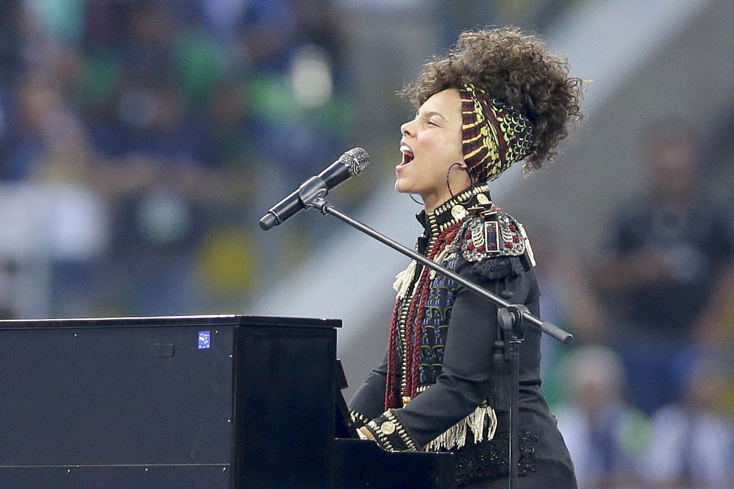 Alicia Keys sang ahead of the Champions League final in Milan