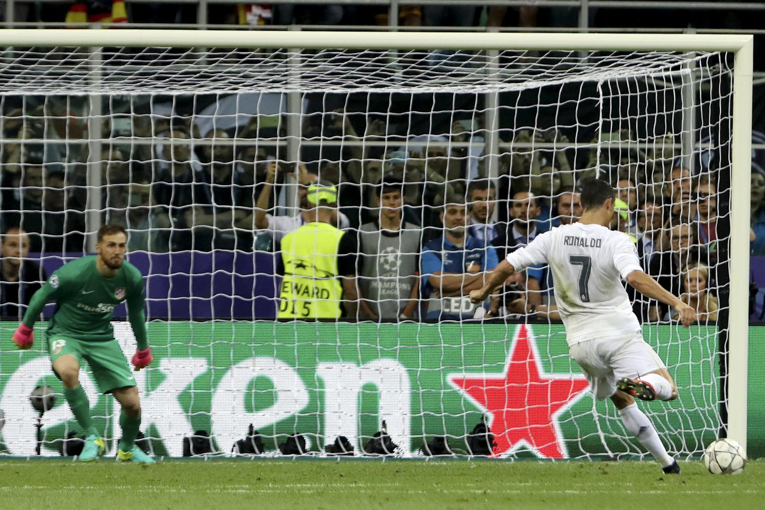 Cristiano Ronaldo scores the winning penalty to win Real Madrid the European Cup