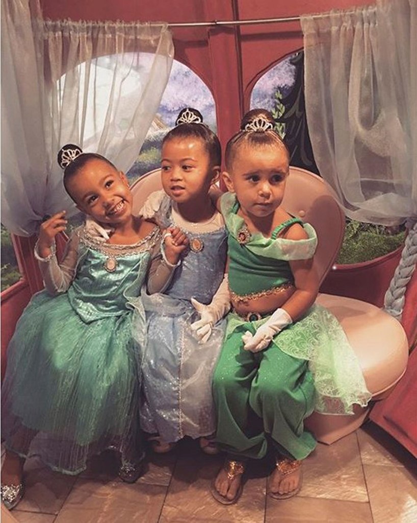  Penelope, North and their pal were transformed into Disney princesses during their family day out