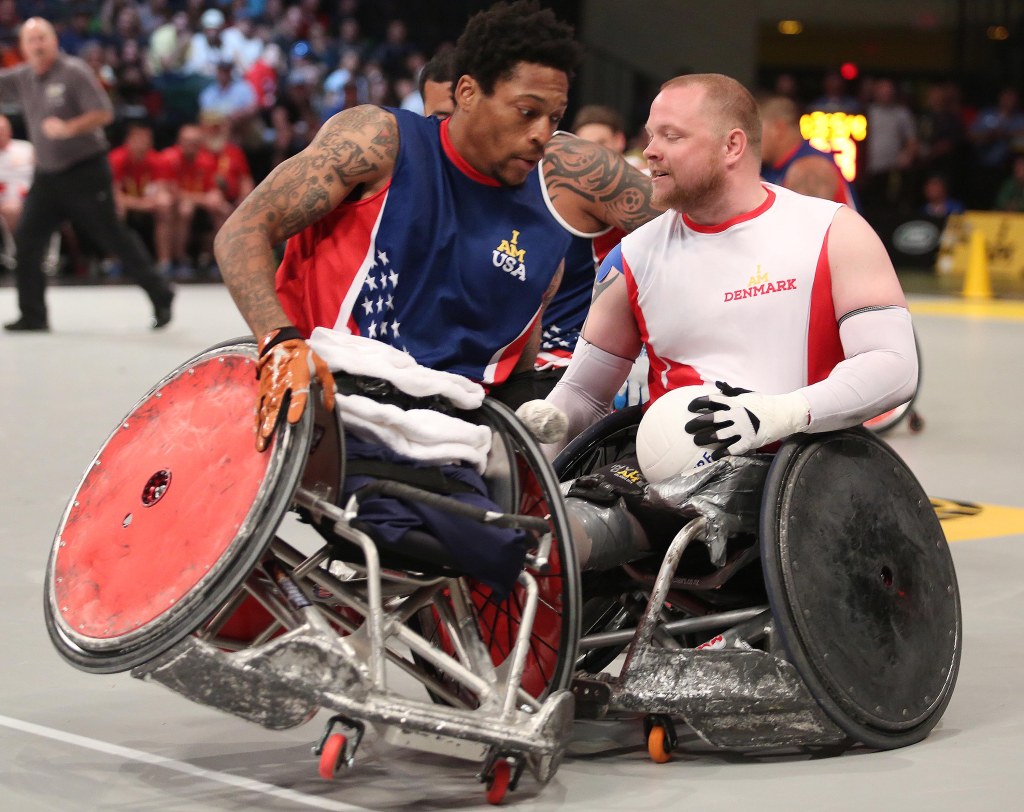 Yesterday the USA took on Denmark in the wheelchair rugby