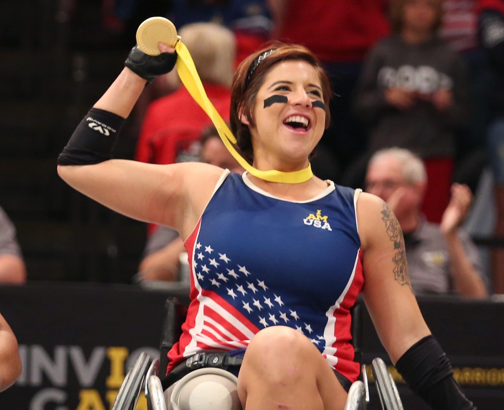 The Prince cheered on competitors as they took part in the wheelchair rugby match