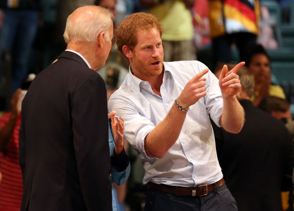 Vice President Joe Biden and Prince Harry appeared on good terms