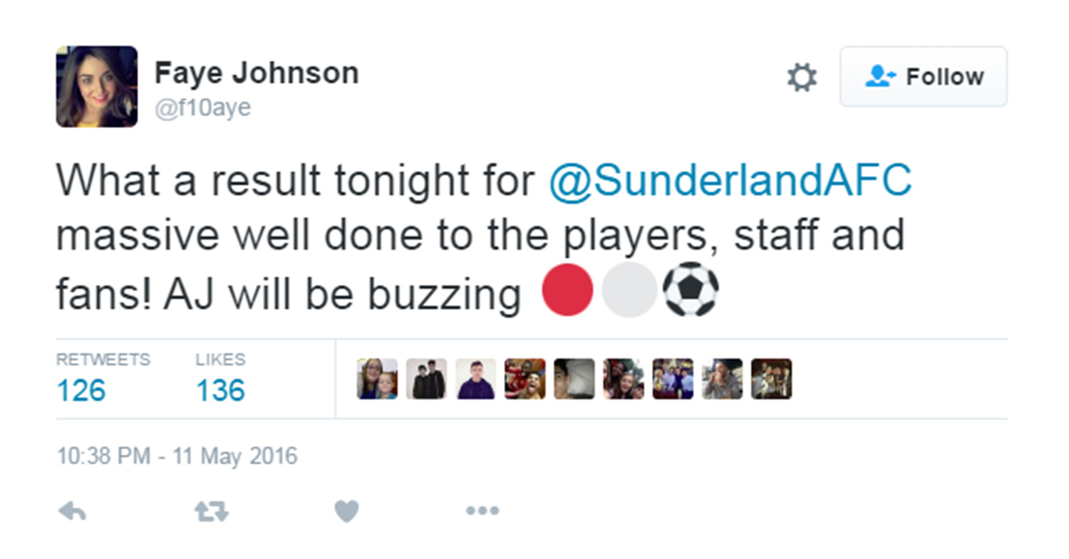  Faye's tweet suggests Johnson still follows his old side