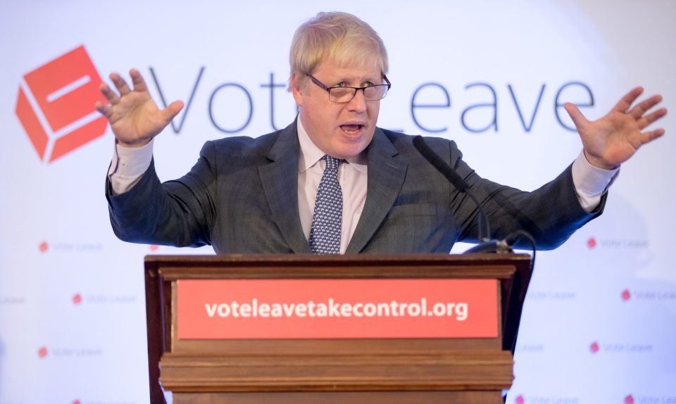  Prominent Leave campaigner Boris Johnson said we must have control over who comes to Britain