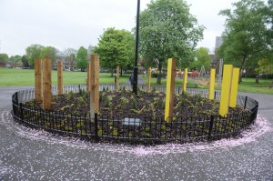 The circular garden is based on a clock design, to give family, friends and community members time to reflect