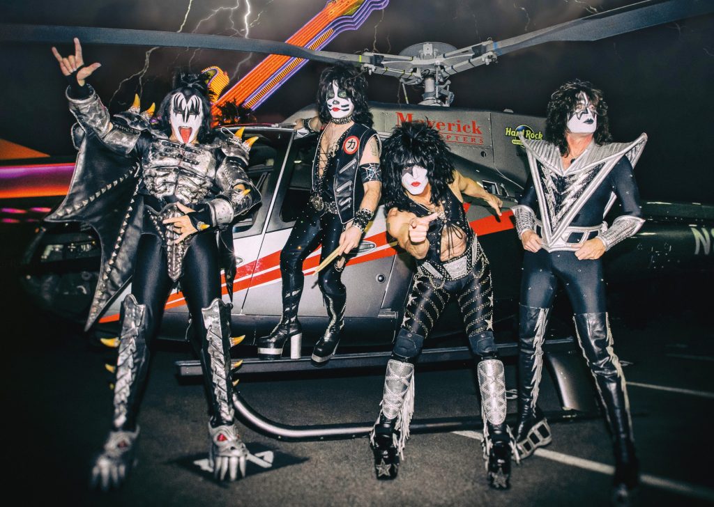 KISS helicopter arrival for residency at The Joint in Las Vegas, NV