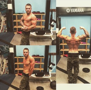  The teenager shows off his weight sessions in a variety of images on Instagram